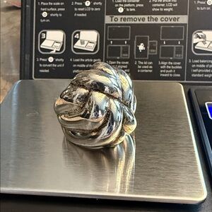 Vintage solid heavy .925 love knot 3-D ring size 7 1/2